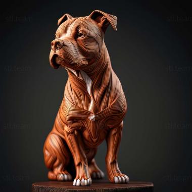 3D model American Staffordshire Terrier dog (STL)